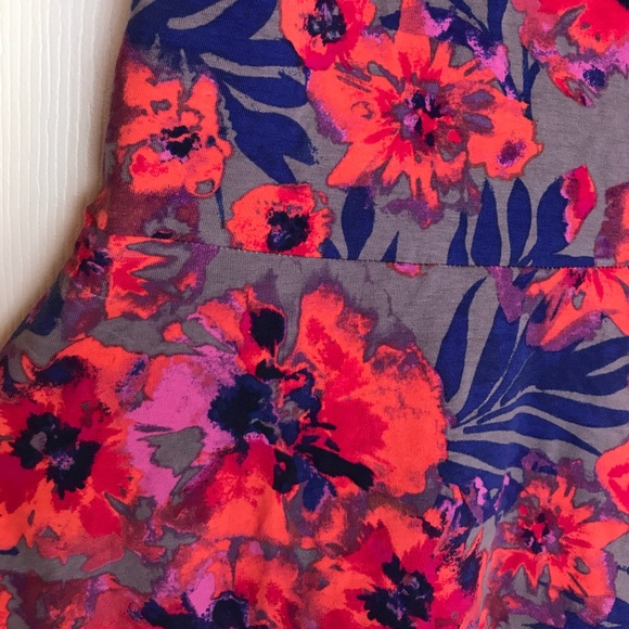 Tropical Neon Floral Dress Flower Hawaiian Resort - Picture 3 of 7